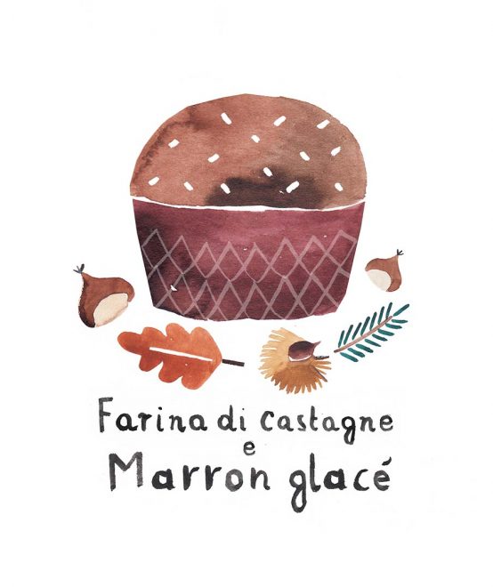 Panettone con farina di castagne e marron glacé